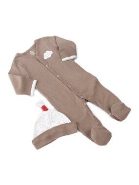 BABY ASPEN Baby Footed Sleeper Hat Set Designer One Piece Ice Cream Outfit 0-6m